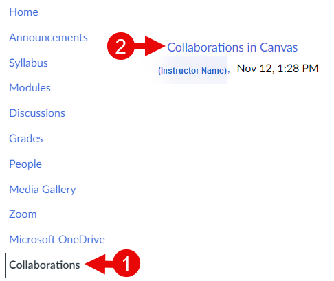 OneDrive Collaborations Access in Canvas