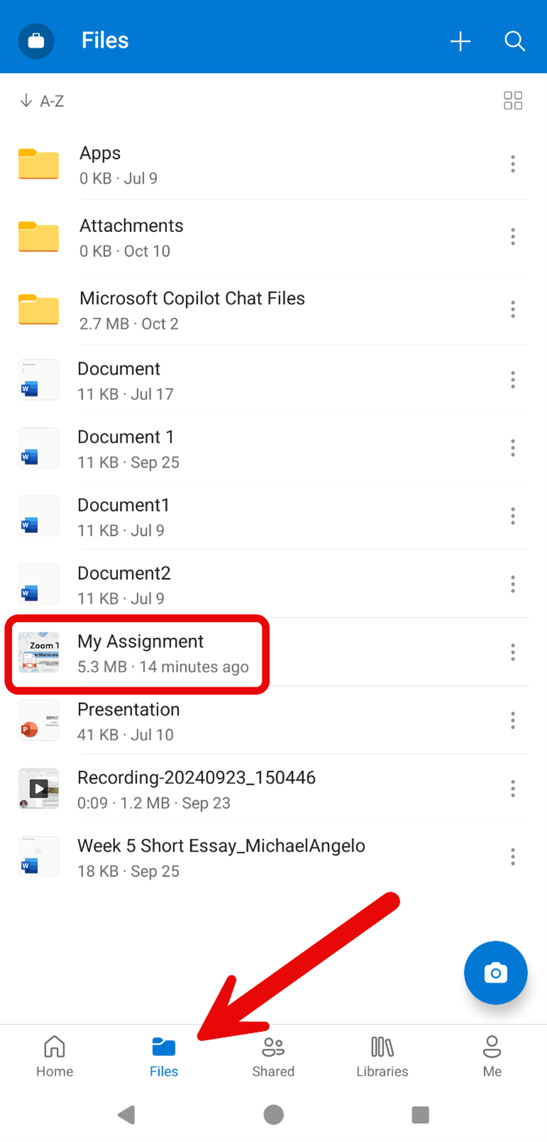 OneDrive Mobile File Uploaded to Library