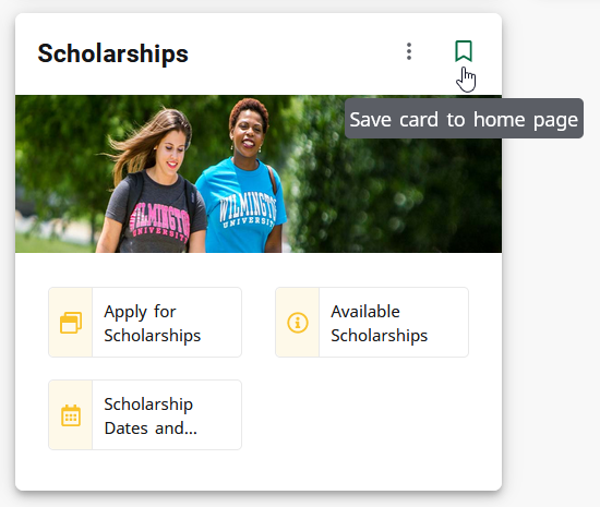 MyWilmU Card Save to home page