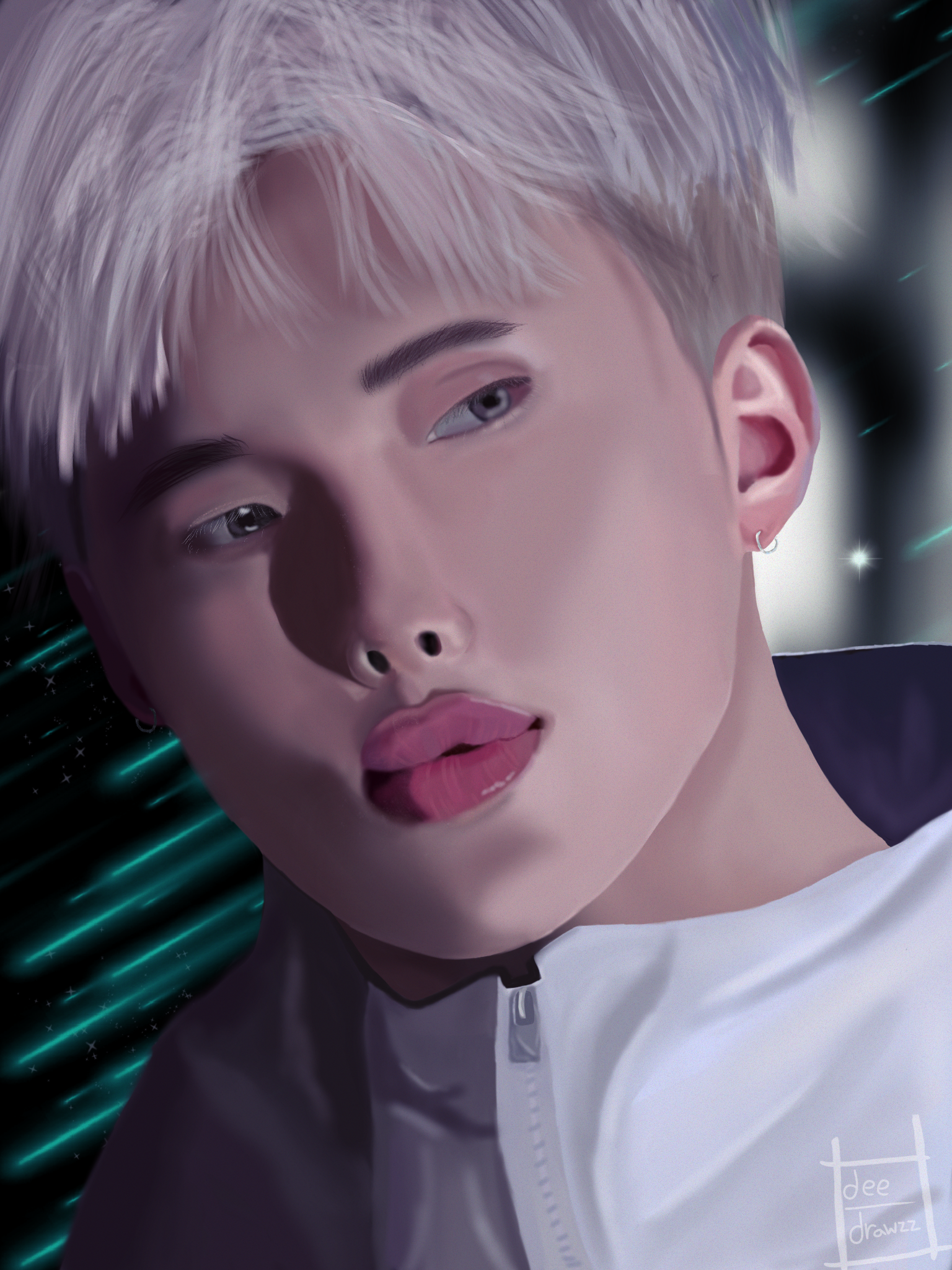 young male digital drawing